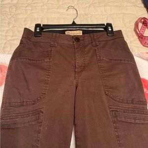 Democracy Dark Brown High-Rise Cargo Pants